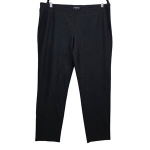 Eileen Fisher Womens XL Black Stretch Washable Stretch Crepe Slim Ankle Pants